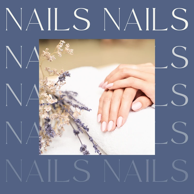 SRQ Couture Hair Salon And Spa Services - Nail Services - manicured hands on a towel next to Flowers